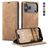 CaseMe 013 iPhone 17 Pro Max Hoesje Bookcase Portemonnee - Bruin