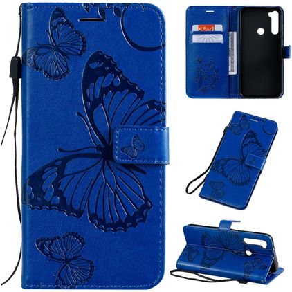 Mobigear Butterfly Xiaomi Redmi Note 8T Hoesje Bookcase Portemonnee - Blauw
