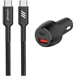Mobigear Essentials Dual USB / USB-C Autolader USB-C 1 Meter Power Delivery 48W - Zwart
