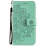 Mobigear Flowers OPPO A54 5G Hoesje Bookcase Portemonnee - Turquoise