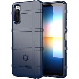 Mobigear Rugged Shield Sony Xperia 10 III Hoesje Flexibel TPU Backcover Shockproof - Blauw