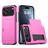 Mobigear Card iPhone 18 Pro Max Hoesje Hardcase Backcover Shockproof met Pasjeshouder - Rose Red