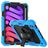 Mobigear SureGrip Xtreme iPad Mini 7 (2024) Hoes Hard Kunststof,Siliconen Backcover + Stylus Houder + Schouderband + Standaard - Zwart / Blauw