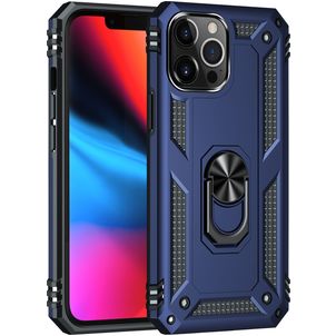 Mobigear Armor Ring iPhone 13 Pro Hoesje Hardcase Backcover Shockproof met Ringhouder - Blauw