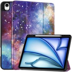 Mobigear Tri-Fold iPad Air 13 Inch (2026) Hoes Bookcase + Stylus Houder - Milky Way Nebula