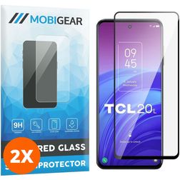 Mobigear Premium TCL 20L Glazen Screenprotector - Case Friendly - Zwart (2-Pack)