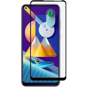 Mobigear Premium Samsung Galaxy M11 Glazen Screenprotector - Case Friendly - Zwart