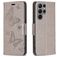 Mobigear Butterfly Samsung Galaxy S23 Ultra Hoesje Bookcase Portemonnee - Grijs