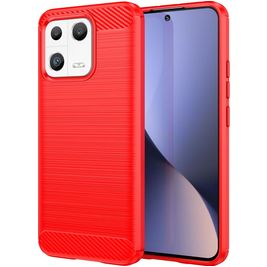 Mobigear Brushed Slim Xiaomi 13 Hoesje Flexibel TPU Backcover - Rood