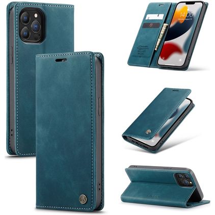 Caseme 013 iPhone 13 Pro Max Hoesje Bookcase Portemonnee - Blauw