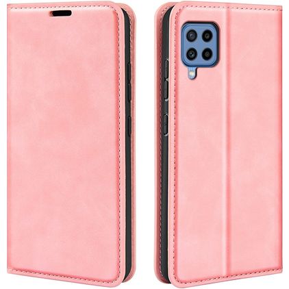 Mobigear Retro Slim Samsung Galaxy M22 Hoesje Bookcase Portemonnee - Roze