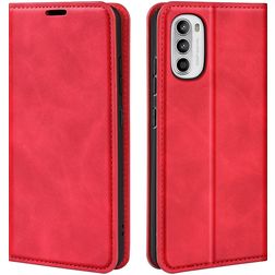 Mobigear Retro Slim Motorola Moto G82 Hoesje Bookcase Portemonnee - Rood