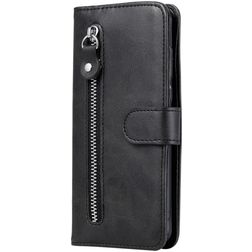 Mobigear Zipper Xiaomi Redmi Note 9 Hoesje Bookcase Portemonnee - Zwart