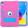 Mobigear ShieldStand iPad 10 (2022) Hoes Hard Kunststof,Siliconen Backcover + Standaard - Blauw / Magenta