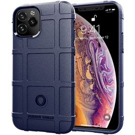 Mobigear Rugged Shield iPhone 12 Pro Max Hoesje Flexibel TPU Backcover Shockproof - Blauw