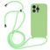 Mobigear Lanyard iPhone 14 Pro Max Siliconen Hoesje met koord - Groen