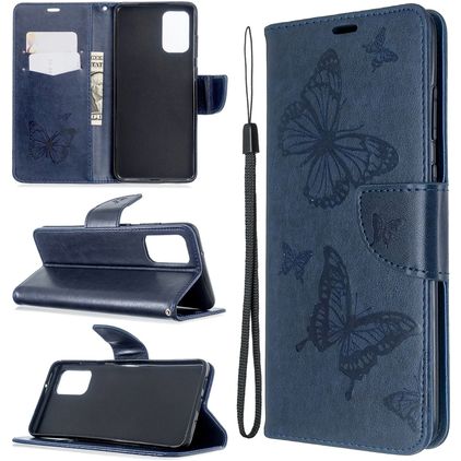 Mobigear Butterfly Samsung Galaxy S20 Plus Hoesje Bookcase Portemonnee - Blauw