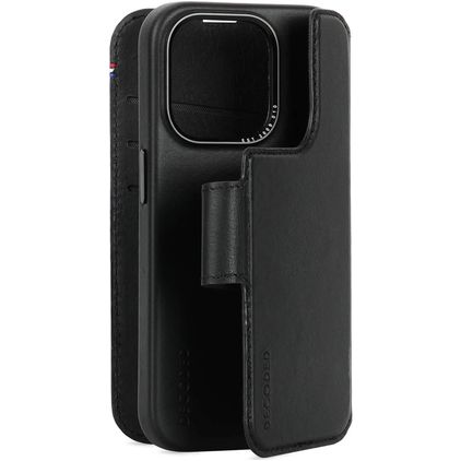 Decoded Detachable Wallet iPhone 15 Pro MagSafe Hoesje Echt Leer Uitneembare 2in1 Bookcase Portemonnee - Zwart