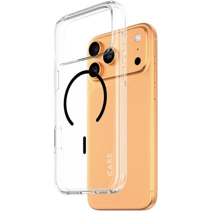 CARE by PanzerGlass Flagship iPhone 17 Pro Max MagSafe Hoesje Hardcase Backcover - Transparant / Zwart