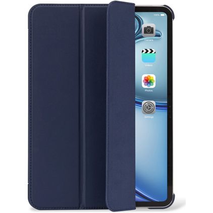 Decoded Textured Slim iPad Air 13 Inch (2024) Hoes Flexibel Siliconen Bookcase - Navy Peony