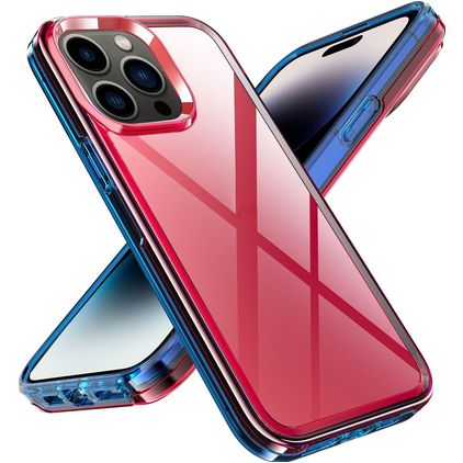 Mobigear Crystal iPhone 14 Pro Max Hoesje Hardcase Backcover - Transparant / Rood