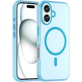 Mobigear Shockproof iPhone 16 MagSafe Hoesje Flexibel TPU Backcover - Blauw