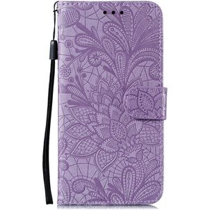 Mobigear Flowers Huawei P40 Hoesje Bookcase Portemonnee - Paars