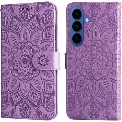 Mobigear Sunflower Samsung Galaxy S26 Plus Hoesje Bookcase Portemonnee - Paars