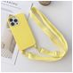 Mobigear Lanyard iPhone 14 Pro Max Siliconen Hoesje met koord - Geel