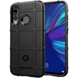 Mobigear Rugged Shield Huawei P Smart Plus (2019) Hoesje Flexibel TPU Backcover Shockproof - Zwart