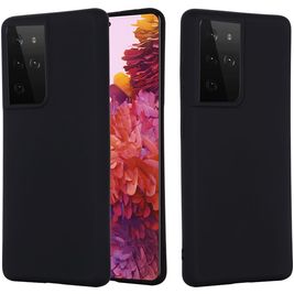 Mobigear Rubber Touch Samsung Galaxy S21 Ultra Siliconen Hoesje Backcover - Zwart