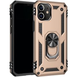 Mobigear Armor Ring iPhone 12 Hoesje Hardcase Backcover Shockproof met Ringhouder - Goud