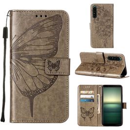 Mobigear Butterfly Sony Xperia 1 IV Hoesje Bookcase Portemonnee - Grijs