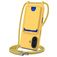Mobigear Lanyard Card iPhone 16 Siliconen Hoesje met koord en Pasjeshouder - Geel