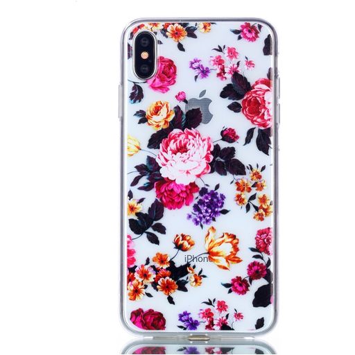 Mobigear Design iPhone XS Max Hoesje Flexibel TPU Backcover - Bloemen