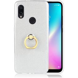 Mobigear Glitter Ring Xiaomi Redmi 7 Hoesje Flexibel TPU Backcover met Ringhouder - Zilver