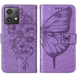 Mobigear Butterfly Motorola Moto G84 Hoesje Bookcase Portemonnee - Paars
