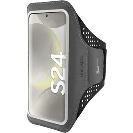 Mobiparts Comfort Fit Telefoonhouder Hardlopen Samsung Galaxy S24 Sport Hoesje Neopreen Sportarmband - Zwart