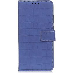 Mobigear Croco Samsung Galaxy A52s 5G Hoesje Bookcase Portemonnee - Blauw