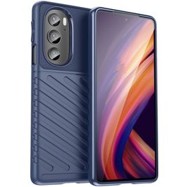 Mobigear Groove Motorola Edge 30 Pro Hoesje Flexibel TPU Backcover - Blauw