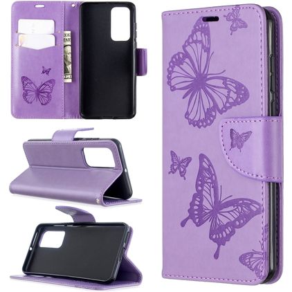 Mobigear Butterfly Huawei P40 Hoesje Bookcase Portemonnee - Paars