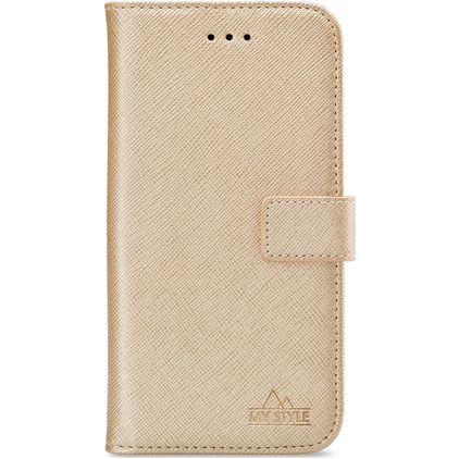 My Style Flex Wallet Samsung Galaxy A7 (2018) Hoesje Bookcase Portemonnee - Goud