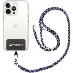 Mobigear Nylon Lanyard Universeel Telefoonkoord Verstelbaar - Zwart / Wit / Groen