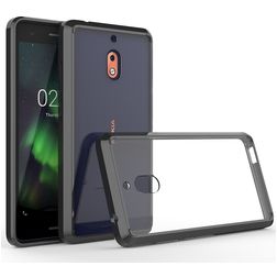 Mobigear Crystal Nokia 2.1 Hoesje Hardcase Backcover - Transparant / Zwart