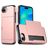 Mobigear Card iPhone 16e Hoesje Hardcase Backcover Shockproof met Pasjeshouder - Roségoud