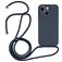 Mobigear Lanyard iPhone 15 Siliconen Hoesje met koord - Donkerblauw
