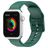 Mobigear Dashed Siliconen Apple Watch Bandje Gespsluiting - 49/46/45/44 mm - Groen
