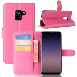 Mobigear Classic Samsung Galaxy A8 (2018) Hoesje Bookcase Portemonnee - Magenta