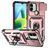 Mobigear Armor Ring Cam Slide Xiaomi Redmi A1 4G Hoesje Hardcase Backcover Shockproof met Ringhouder en Camera Slider - Roségoud