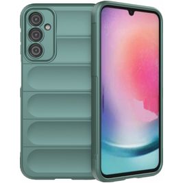 Mobigear Bumpy Samsung Galaxy A24 Hoesje Flexibel TPU Backcover - Groen